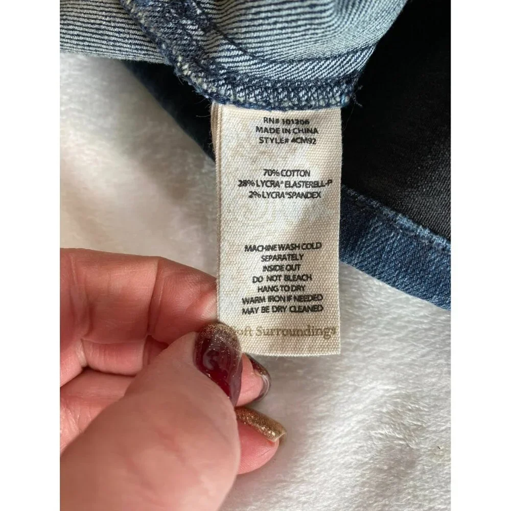 Soft Surroundings Pull-On Cropped Skinny Jeans Tall Medium Tall Blue Denim Elast